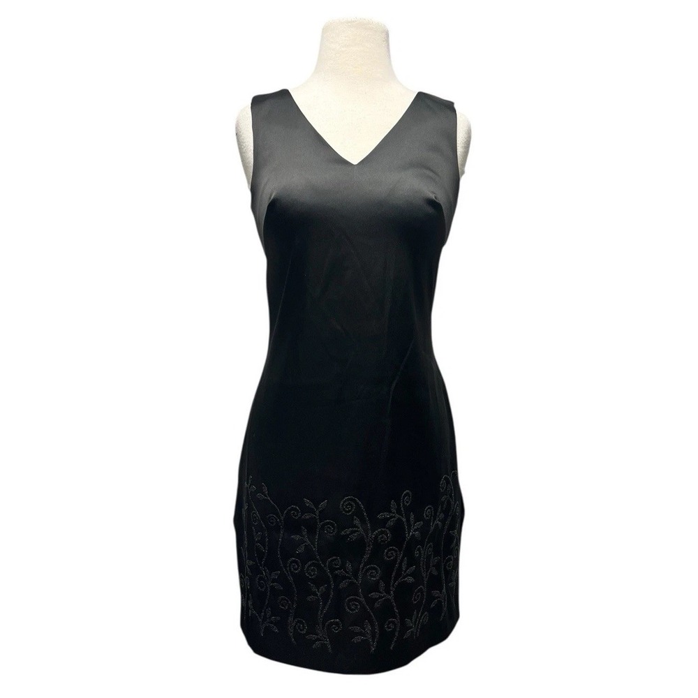 Vintage Rampage Satin Cocktail Dress 90s  Y2K Whimsigoth‎ Beaded Bodycon sz 3